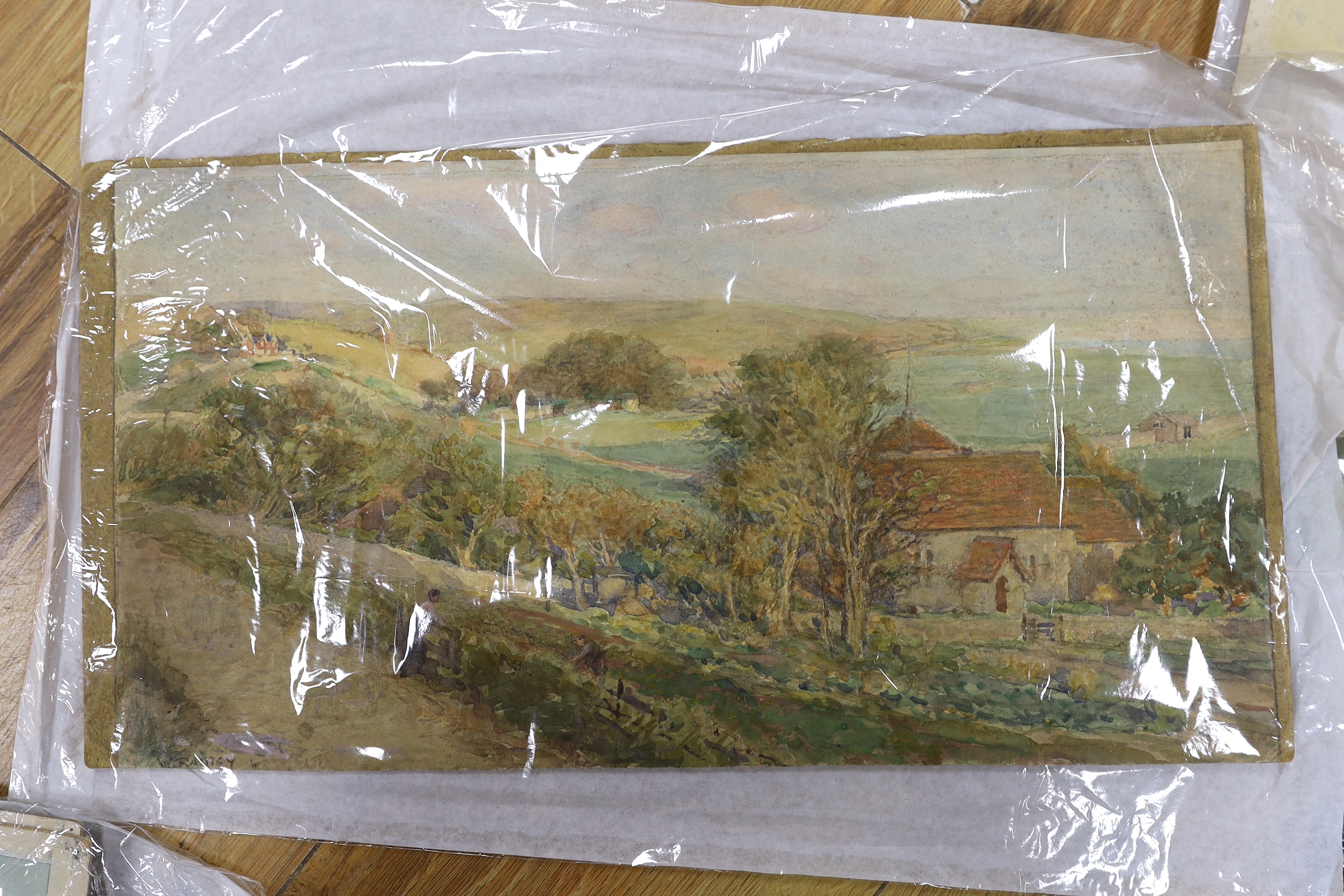 Kevin Pearsh (born 1951), pair of coloured conté crayon drawings, Australian landscapes, signed and dated '78, 30 x 41cm